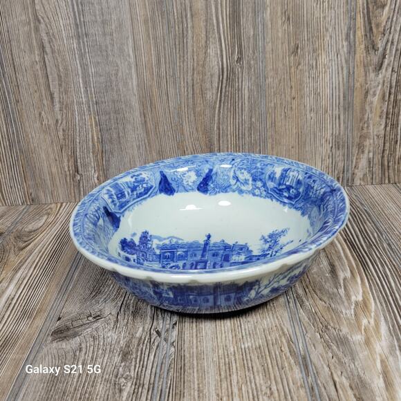 Vintage Victoria Ware Ironstone Flow Blue Bowl, Reproduction? - Picture 1 of 6